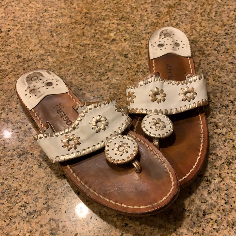 Jack Rogers sandals white and platinum